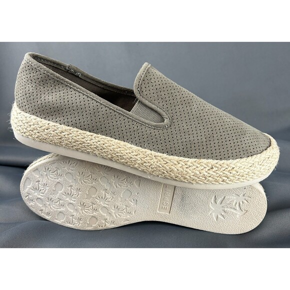 Esprit Nadine Espadrille Slip On Taupe Shoes Jute Wrapped Platform Sole 9.5 NEW - Picture 4 of 16